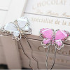 Free Shipping Sweet Butterfly Diamond Colorful Butterfly Hair Stick