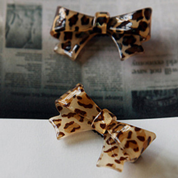 Free Shipping European And American Leopard Bow Duckbill Clip Hairpin