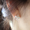 [Free Shipping] Jewelry Wholesale Retro 5 Leaf Flower Female Earrings
