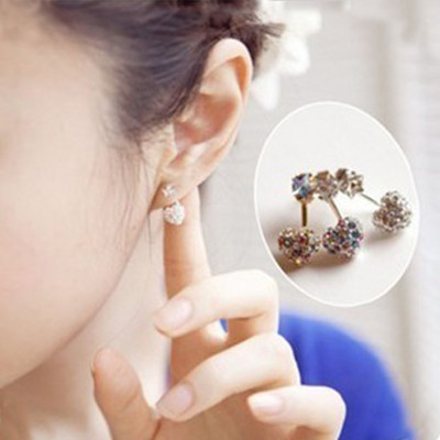 [Free Shipping] Jewelry Wholesale Stylish Heart-Shaped Diamond Loving The Full Drill  Crystal Earrings