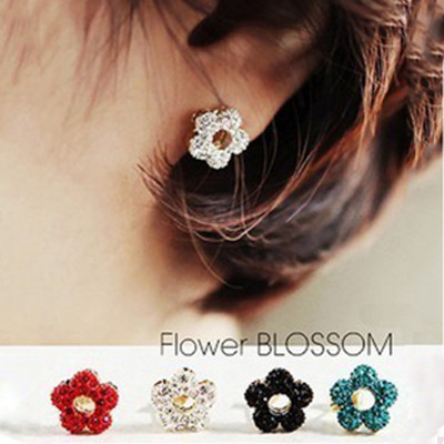 [Free Shipping] Jewelry Wholesale  The New Minimalist Wild Retro Flowers Over Drilling Cute Earrings