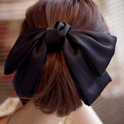 Free Shipping Exquisite Satin Oversized Bow Hairpin