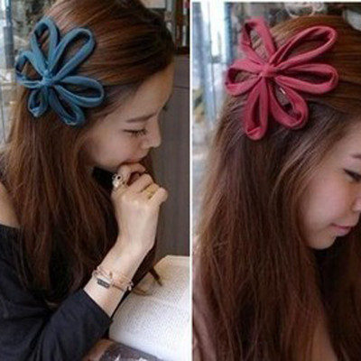 Free Shipping Big Flower Bow Color Hairpin