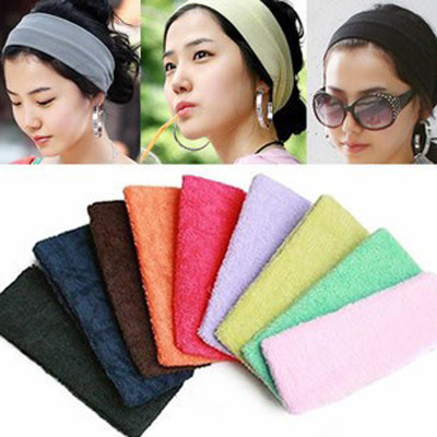 Free Shipping Candy Colored Toweling Sports Yoga Hairband