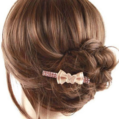Free Shipping Exquisite Rhinestone Bow Hairpin