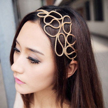 Free Shipping European And American Hollow Braided Hair With Golden Hairband