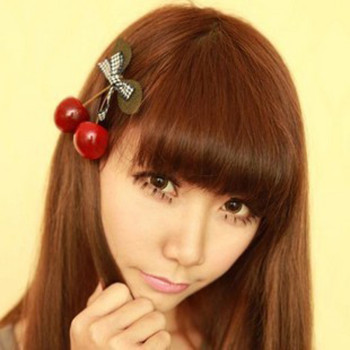 Free Shipping Cute Cherry Butterfly Knot Hairpin Edge Clip Duckbill