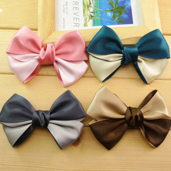 Free Shipping Cute Personalized Two-color Bow Hairpin