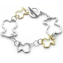 Free shippingFashion jewelry gold and Silver Tone Bracelet cute hollow bear simple girl