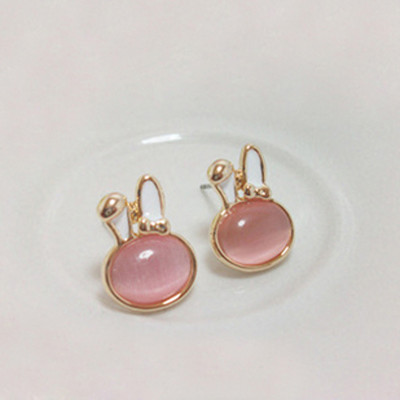 [Free Shipping]  Jewelry Wholesale Cute Bow The Rabbit Opal Earrings