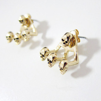 [Free Shipping]European And American Fashion Jewelry Song A Special Wind Retro Suffix Skull Female Earrings