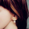 [Free Shipping] jewelry wholesale new crystal clear opal bow earrings