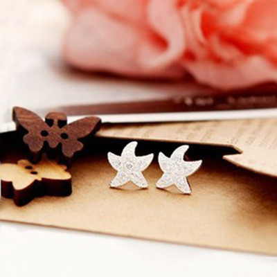 [Free Shipping]   New Ladies Starfish Earrings Delicate Full Drill