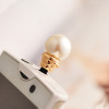 Free shipping  Korean models pearl dust plug Apple phone plug can be linked to mobile phone chain pendant 3g