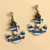 [ Free Shipping] Jewelry Factory Wholesale Foreign Trade Europe And America Retro Hand Naval Wind Anchor Earrings