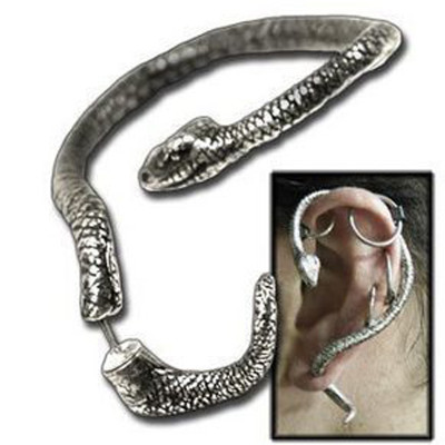 [ Free Shipping] European And American Foreign Trade Of Ancient Silver Snake Winding Punk The Retro Styling Ear Bone Nail
