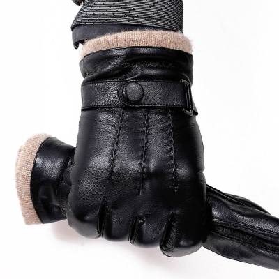 Free Shipping Sheep Plush Leather Gloves