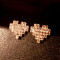 [ Free Shipping]  Jewelry Wholesale Retro Wild Super Flash Drill Plating Over Drilling Peach Heart Love Earrings