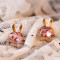 [ Free Shipping]  Jewelry Wholesale New Lovely The Crystal Rabbit Bow Earrings