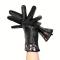 Free Shipping Women's Leather Gloves Sequins Pattern Manicure