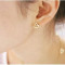 [ Free Shipping] The New Minimalist Cute Love Hollow Glossy The Heart Earrings