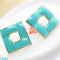 [ Free Shipping] Candy Colored Sweet Drop Of Oil Square Earrings