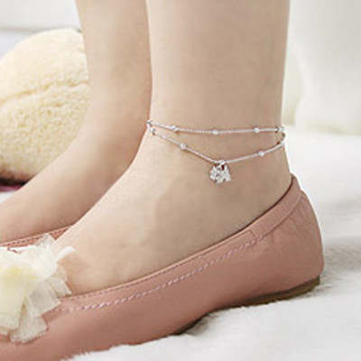 Free Shipping Exquisite Cute Female Fashion Over Drilling Puppy Anklets