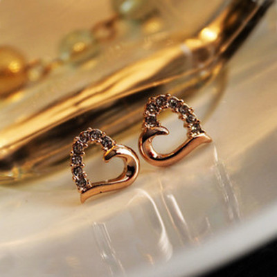 [ Free Shipping ]  Fashion Diamond Zircon Love Earrings