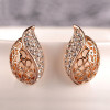 [ Free Shipping ] Jewelry Exquisite Hollow Semi-drilling Water Droplets Earrings