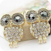 [ Free Shipping ]  Jewelry Exquisite Full Diamond Owl Personalized Girls Earrings