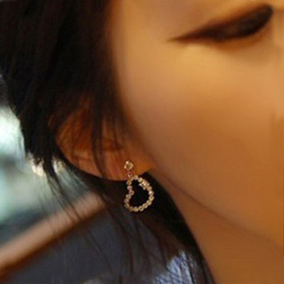 [ Free Shipping ]  2012 New  Fashion Diamond Zircon Love Female Earrings