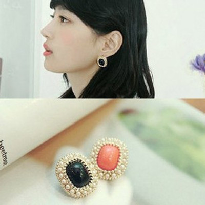 [ Free Shipping ] Jewelry Wholesale Cute Pearl And Precious Stones , Colored Female Earrings
