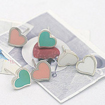 [ Free Shipping ] Jewelry New Fashion Fresh Drip Glaze Lovely Peach Heart Love Earrings