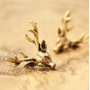 [ Free Shipping ]  Jewelry Wholesale European And American Female The Wind European And American Retro Gold Copper Antlers Deer Head Earrings
