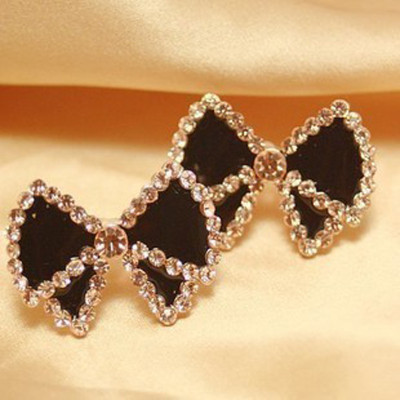 [ Free Shipping ] Fashion Jewelry Black Bow Cute Retro Female Earrings