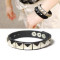 [Free Shipping]HL06801 beaten beauty punk style the PUNK big MAN with paragraph rivets leather bangle bracelet 12g