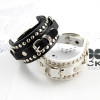 [Free Shipping]HL00801 of Lee Hyori stylish unisex models rivets belt buckle bracelet 24g