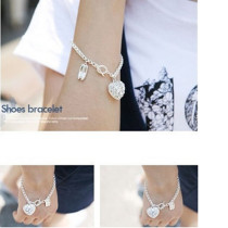 [Free Shipping]The HL07801 South Korea jewelry factory wholesale full drill love ballet shoes Korean bracelet 17g
