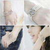 [Free Shipping]HL04501 Korea exquisite jewelry Hot exquisite the distinguished roses four pearl bracelet bracelet 24g