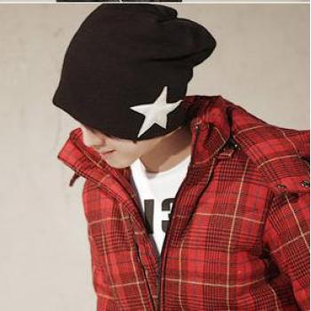 Male And Female Star Knit Wool  Hip-hop Cap Headgear Couple Hats