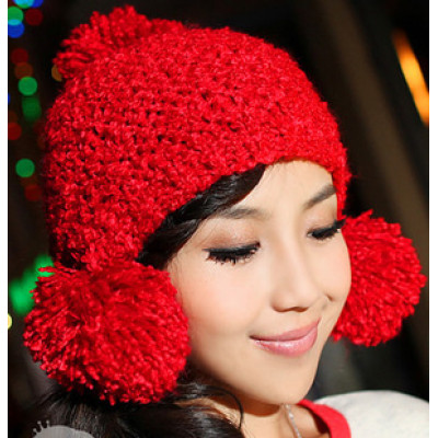 Ball Cap Wool Knit Candy-colored Hat
