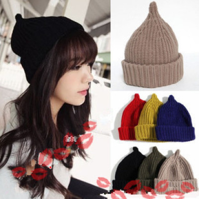 Genuine Pointy Autumn And Winter Wool Men And Women Knit Cap Tide