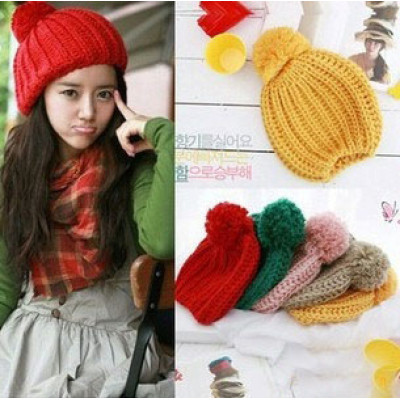 Hat Wholesale Supply Of Wild The Casual Wool Serratula Hanging Ball Knitted Hat