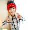 Knitted Wool Hit Color Wild Sphere Diamond-shaped Ball Hat