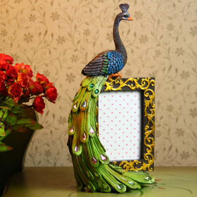 Sri Lanka Blue Peacock Photo Frame / Photo Frame 8-inch photo / desktop decoration / craft gifts Christmas gifts