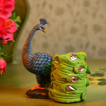 Sri Lanka blue peacock pen holder / desktop decoration / craft gifts resin storage box Christmas gift