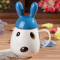 Long-eared Rabbit Cartoon Ceramic Mug Cup Four-color Optional