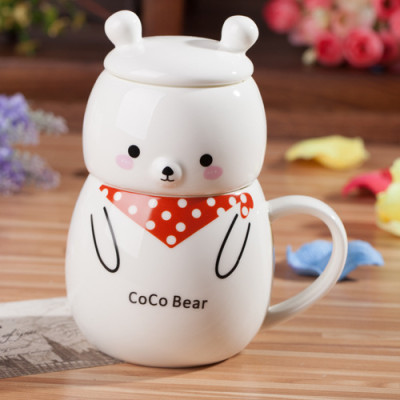 Bear Creative Cartoon Mug Ceramic Cup Four-color Optional