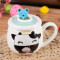 Fun Shook Ceramic Lid With Spoon The Adorable C hildlike Cartoon Mug Cup