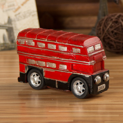 Retro Resin Classic London Red Bus Nostalgic Ornaments Gift